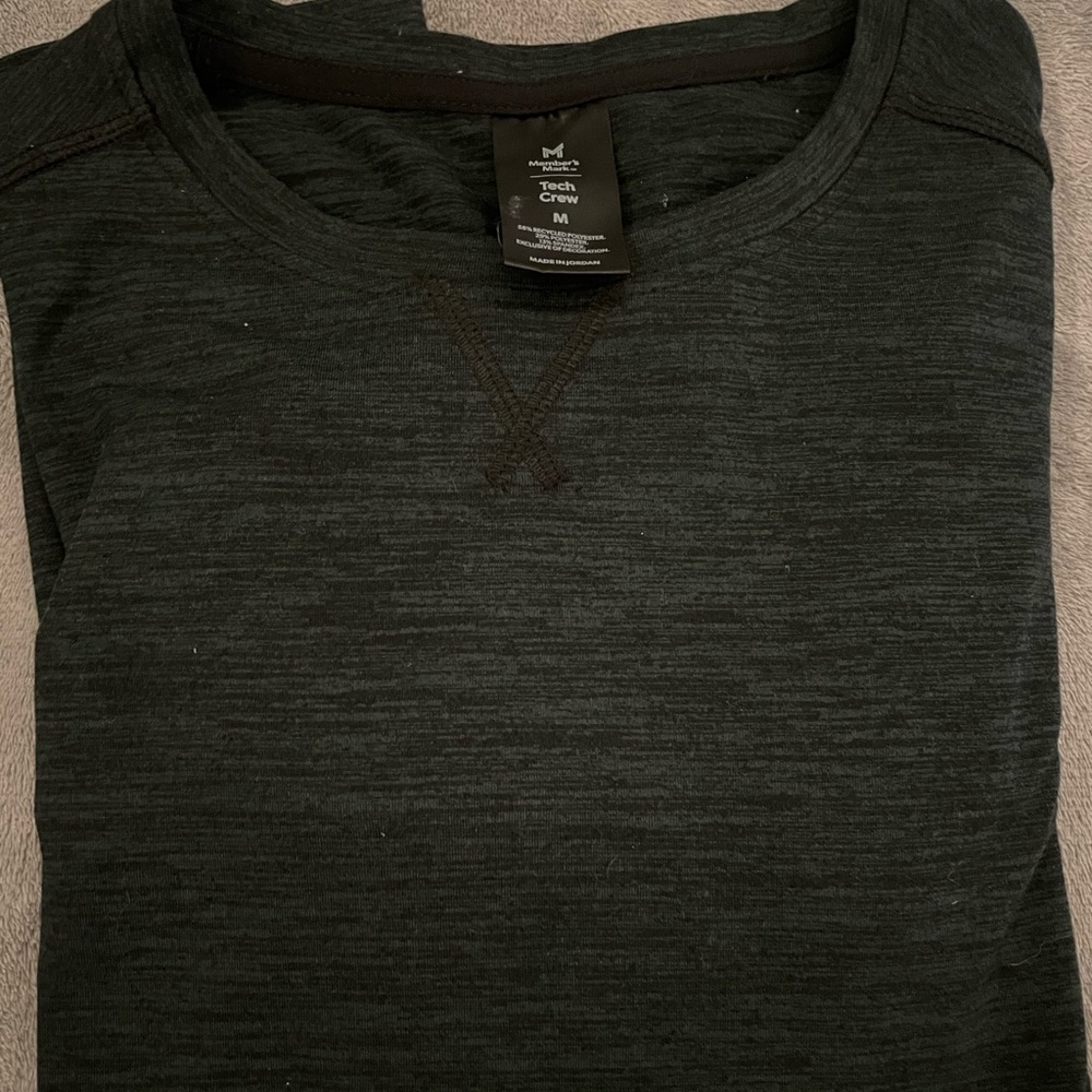 Member’s Mark Tech Crew Long Sleeve Black Shirt Men’s Medium